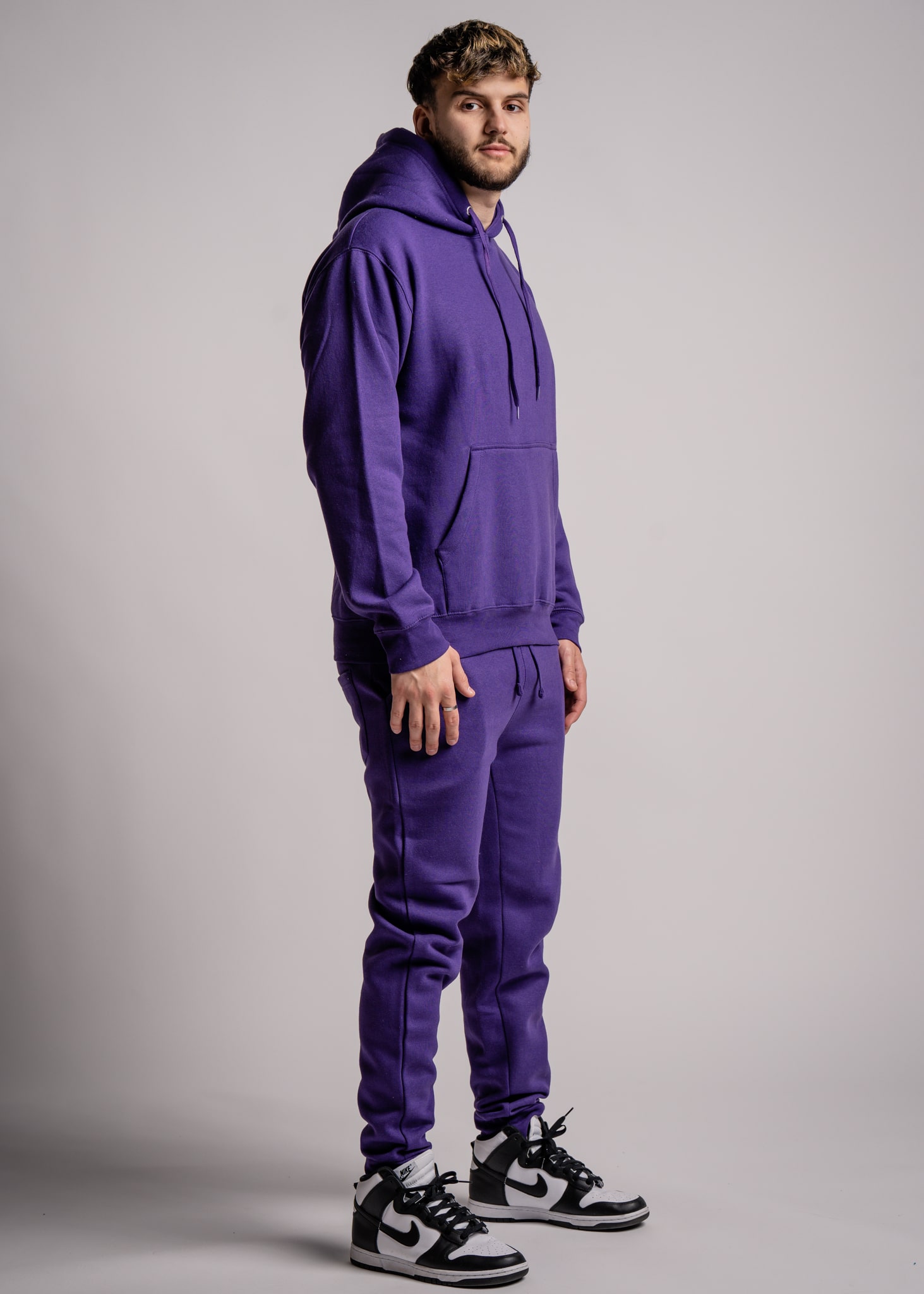 Heavy Blend Fleece Hooded Sweatshirt purple-3