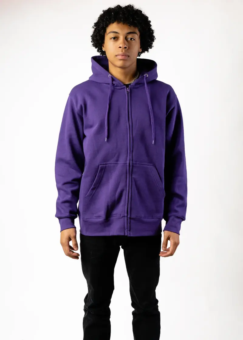 Heavy Blend Zip-Up Fleece Hooded SweatShirt Purple