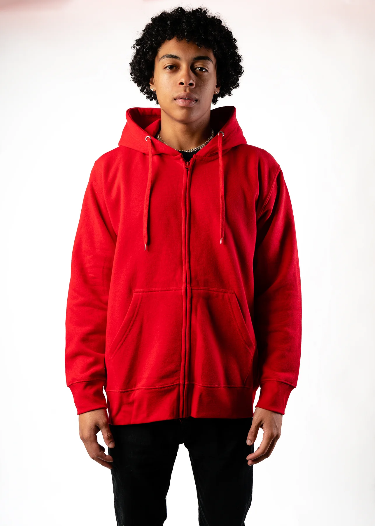 Heavy Blend Zip-Up Fleece Hooded SweatShirt Red