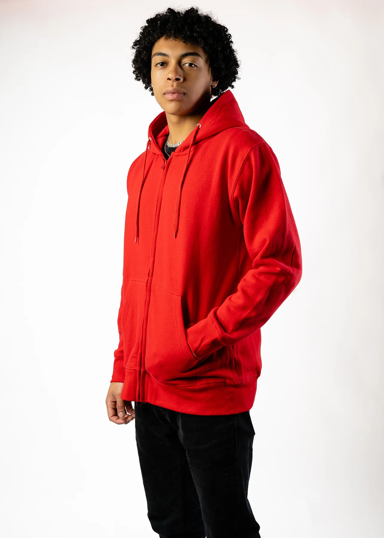 Heavy Blend Zip-Up Fleece Hooded SweatShirt red2