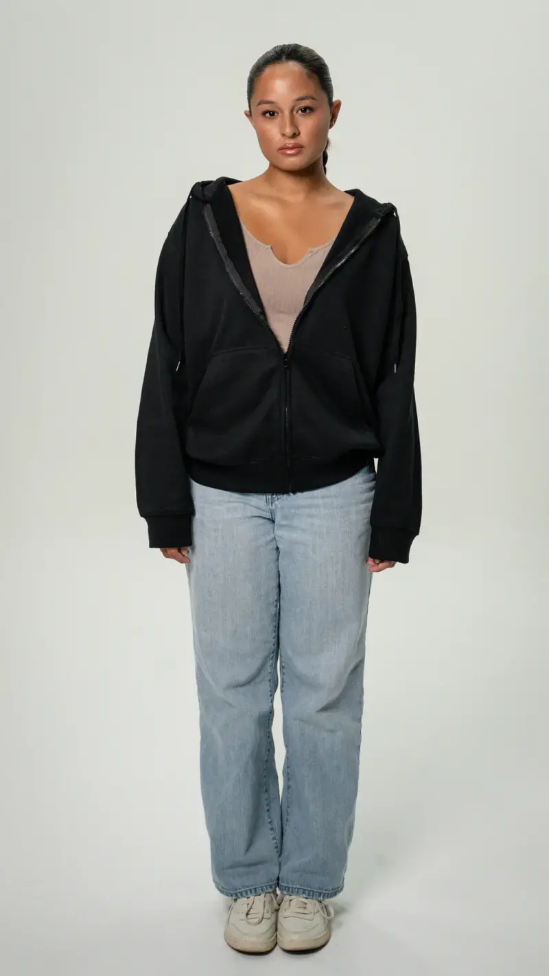 Women's Heavy Blend Full-Zip Hooded SweatShirt Black5