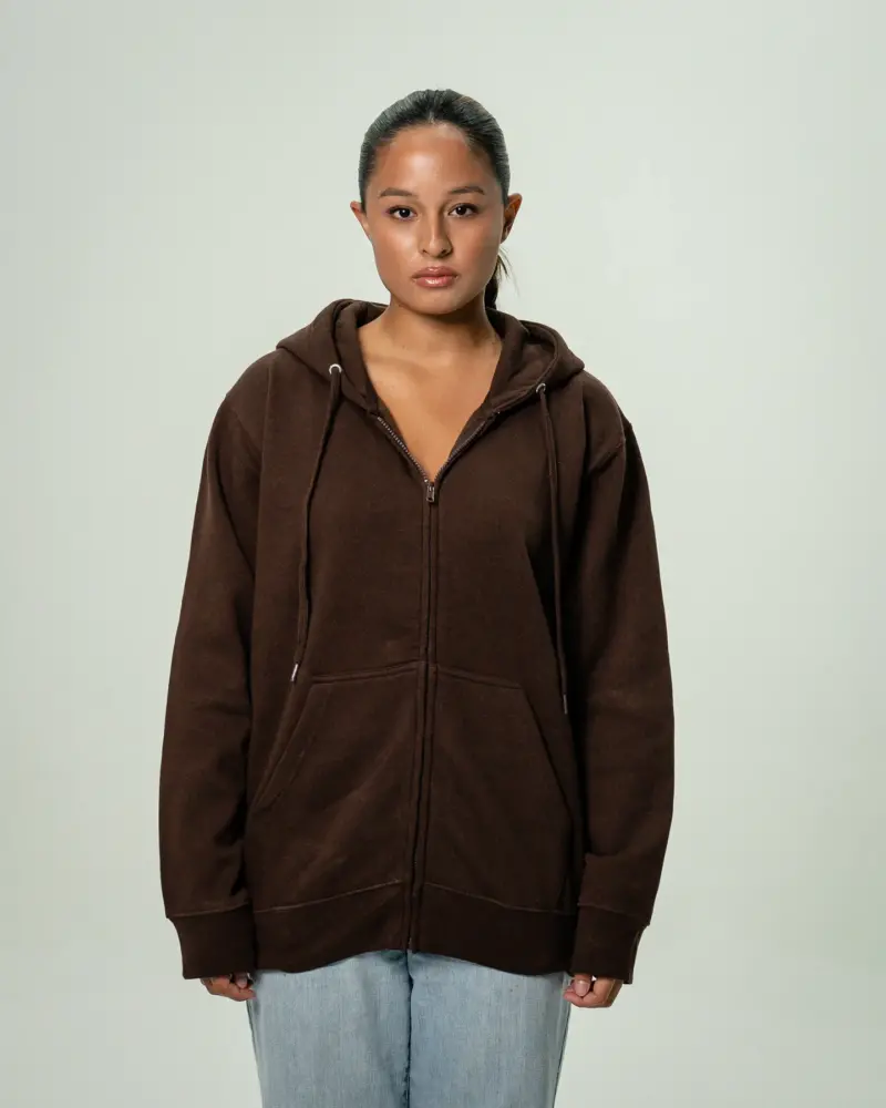 Women's Heavy Blend Full-Zip Hooded SweatShirt Brown