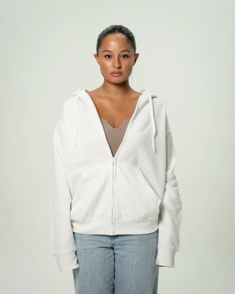 Women's Heavy Blend Full-Zip Hooded SweatShirt White5