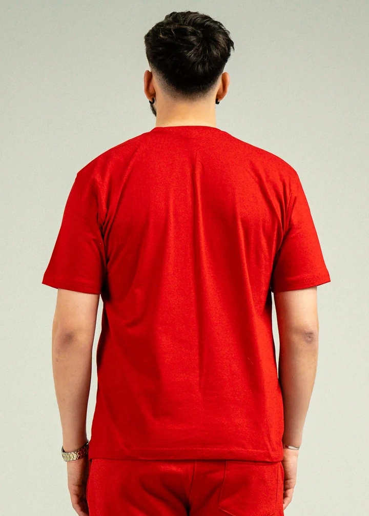 Combed Cotton T-Shirt Red New