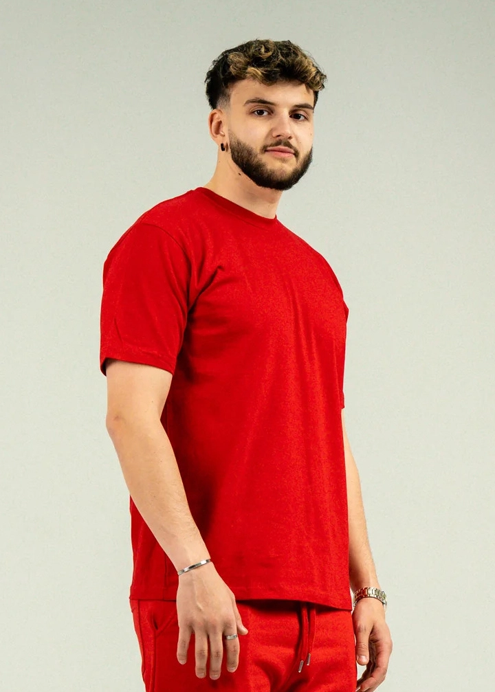 Combed Cotton T-Shirt Red New2