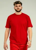 Combed Cotton T-Shirt Red New4