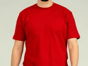 Combed Cotton T-Shirt Red New4